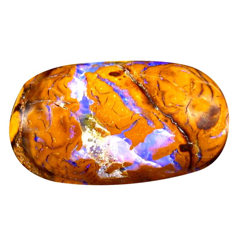 9.00 ct Outstanding Fancy Cabochon Shape (19 x 10 mm) Play of Colors Australian Koroit Boulder Opal Natural Loose Gemstone