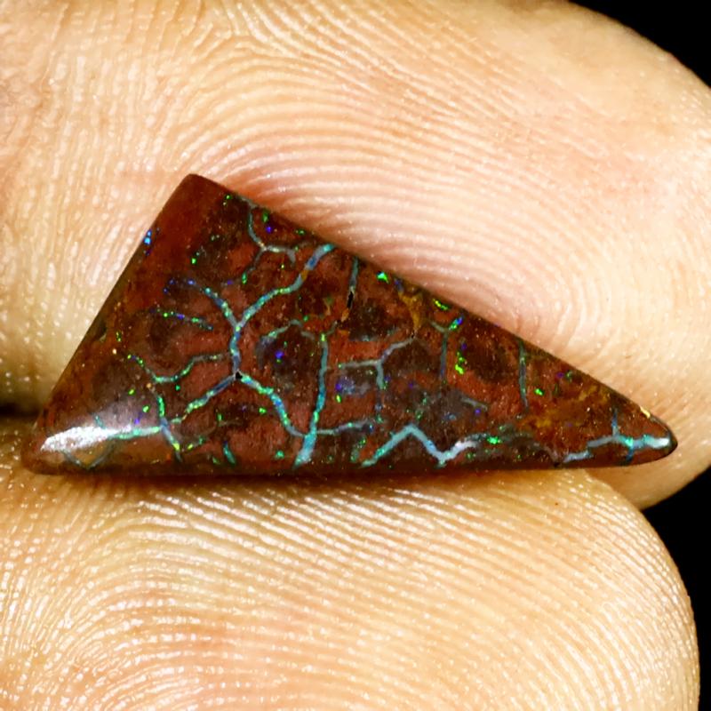 4.76 ct Gorgeous Fancy Shape (19 x 9 mm) Multi Color Australian Koroit Boulder Opal Natural Loose Gemstone