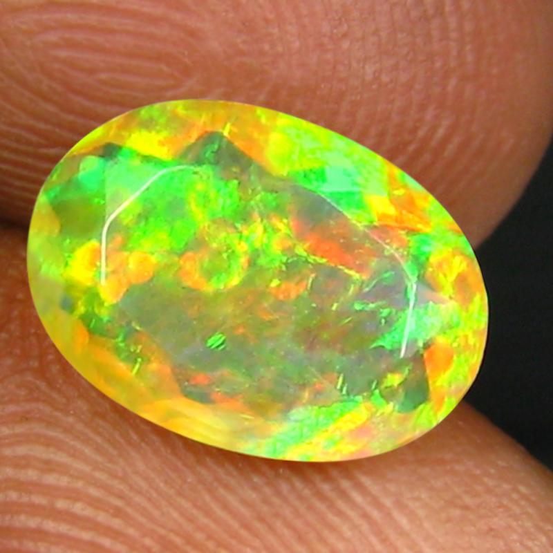 1.46 ct Good-looking Oval (11 x 8 mm) Un-Heated Ethiopia Rainbow Opal Loose Gemstone