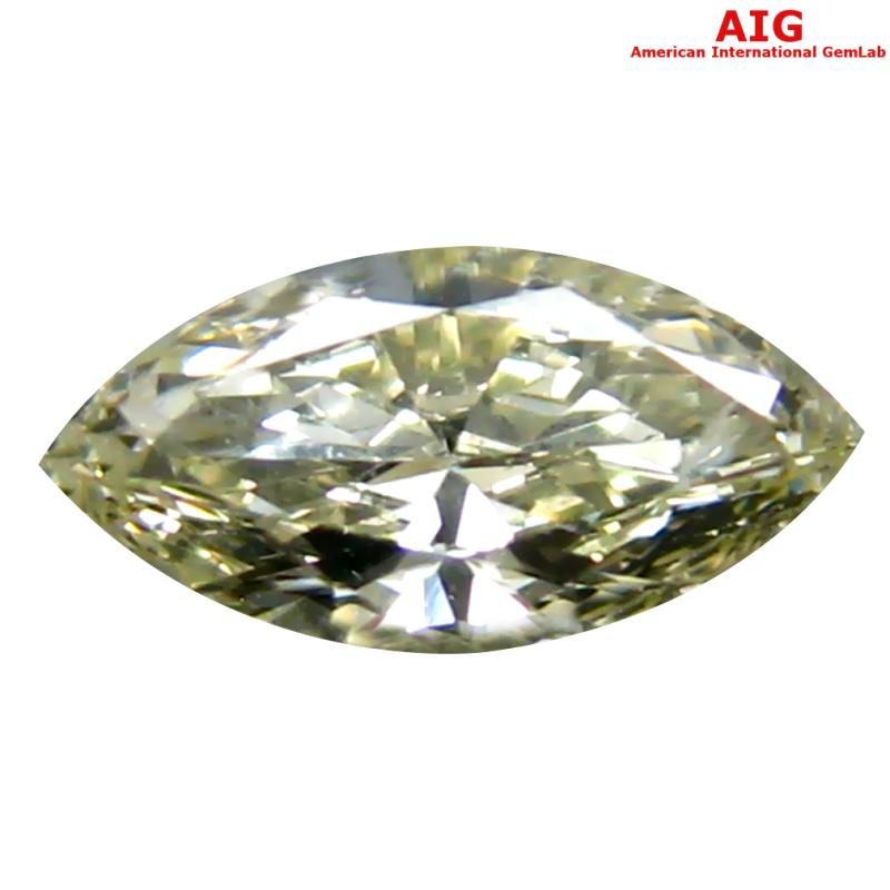 0.23 ct AIG Certified Beautiful VS2 Clarity Marquise Cut (7 x 3 mm) Fancy Yellow Diamond Stone