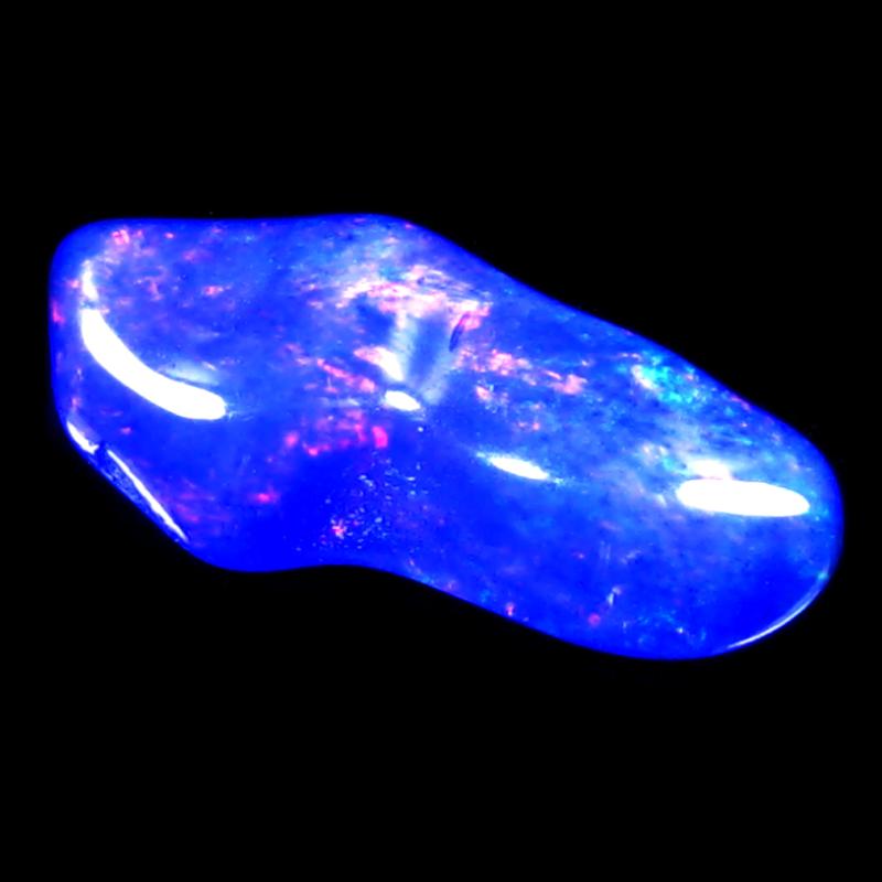 3.27 ct World class Fancy Cut (18 x 8 mm) Ethiopia Play of Colors Blue Opal Natural Gemstone