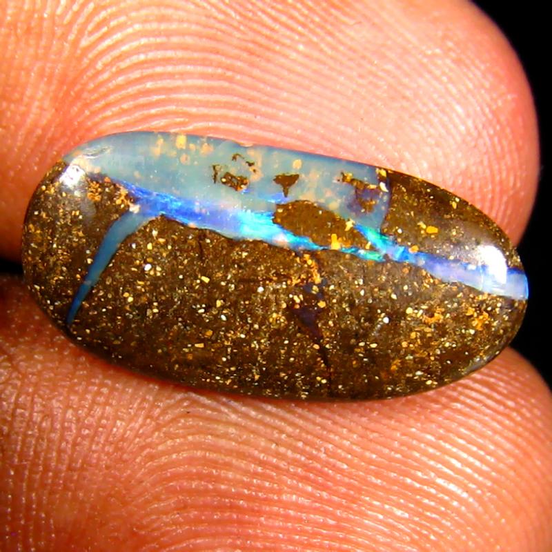3.89 ct Splendid Fancy Shape Australia Rare Metallic Boulder Opal Natural Gemstone