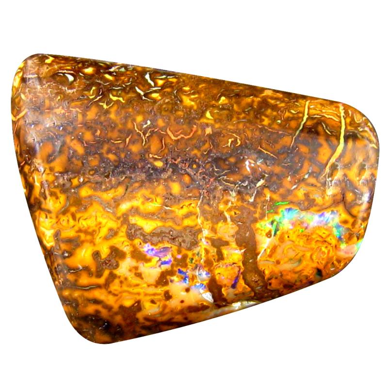 16.29 ct Topnotch Fancy Cabochon Shape (15 x 14 mm) Play of Colors Australian Koroit Boulder Opal Natural Loose Gemstone