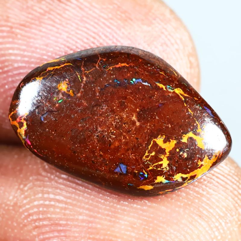 7.19 ct Unbelievable Fancy Shape (18 x 11 mm) Multi Color Australian Koroit Boulder Opal Natural Loose Gemstone
