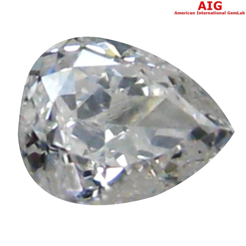 0.10 ct AIG Certified Premium Pear Cut (3 x 3 mm) Unheated / Untreated H (Near Colorless) Diamond Loose Stone
