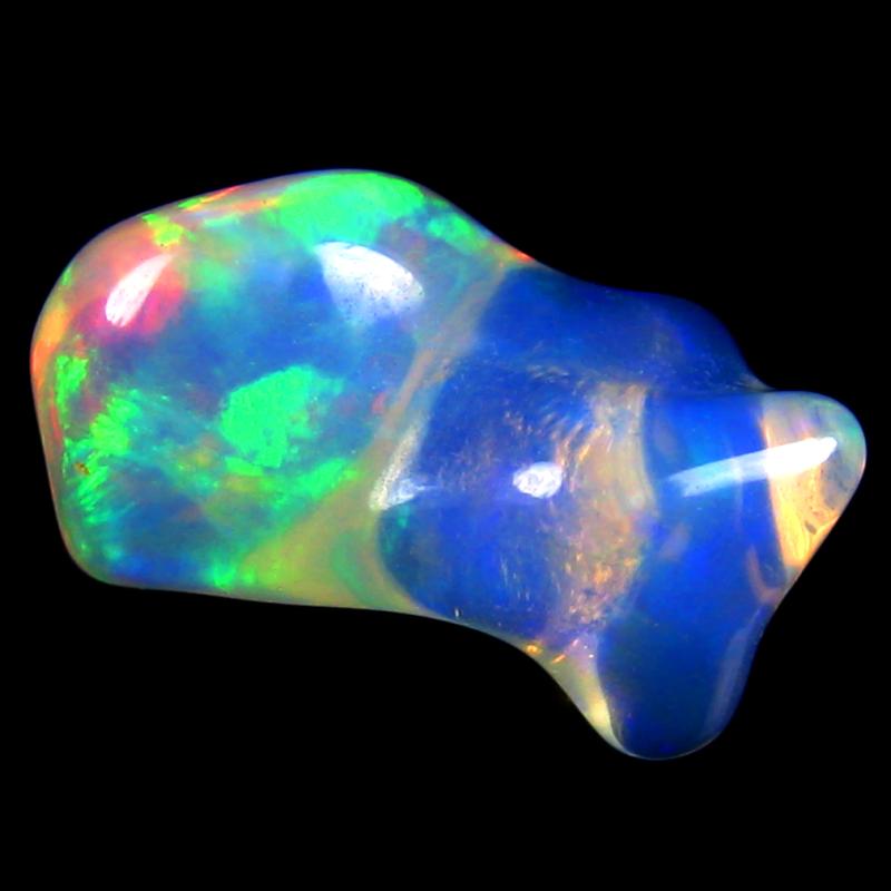 8.54 ct Pretty Fancy Cut (20 x 10 mm) 100% Natural (Un-Heated) Play of Colors Rainbow Opal Natural Gemstone