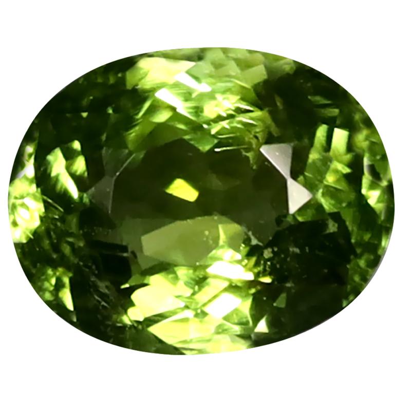 1.52 ct Phenomenal Oval Cut (8 x 6 mm) Mozambique Green Tourmaline Natural Gemstone