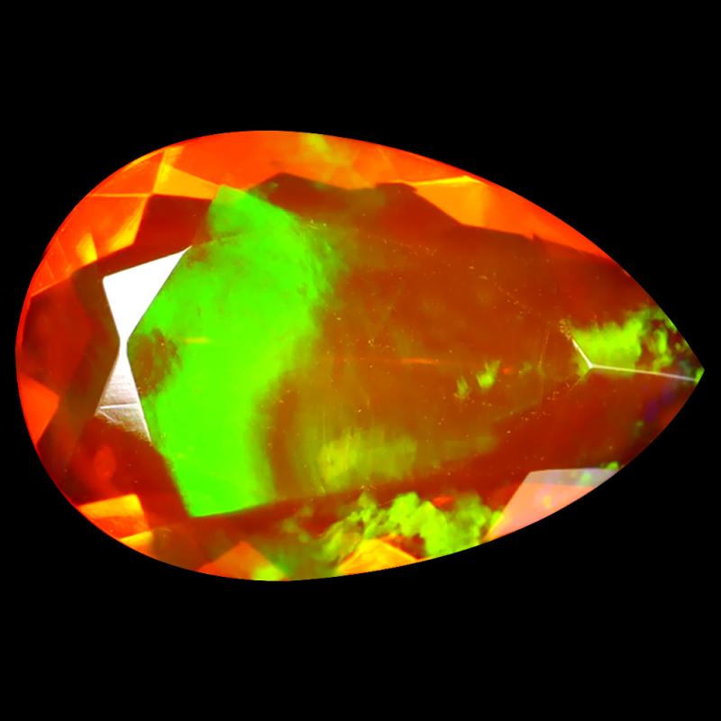3.64 ct Super-Excellent Pear Cut (17 x 11 mm) Heated Natural Orange Fire Opal Loose Gemstone