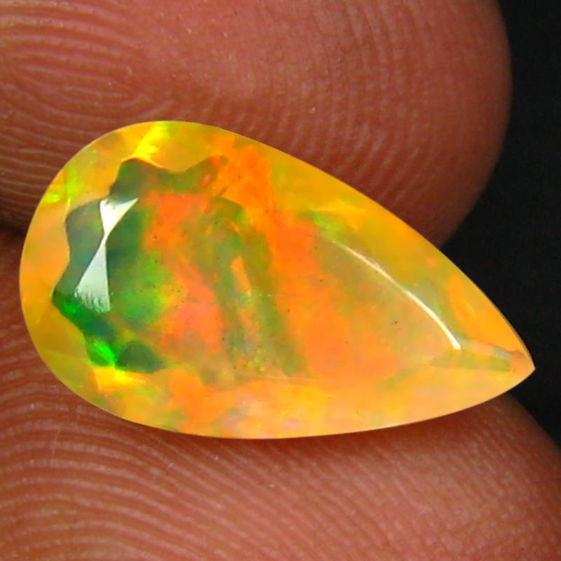 2.07 ct Dazzling Pear (14 x 8 mm) Un-Heated Ethiopia Rainbow Opal Loose Gemstone