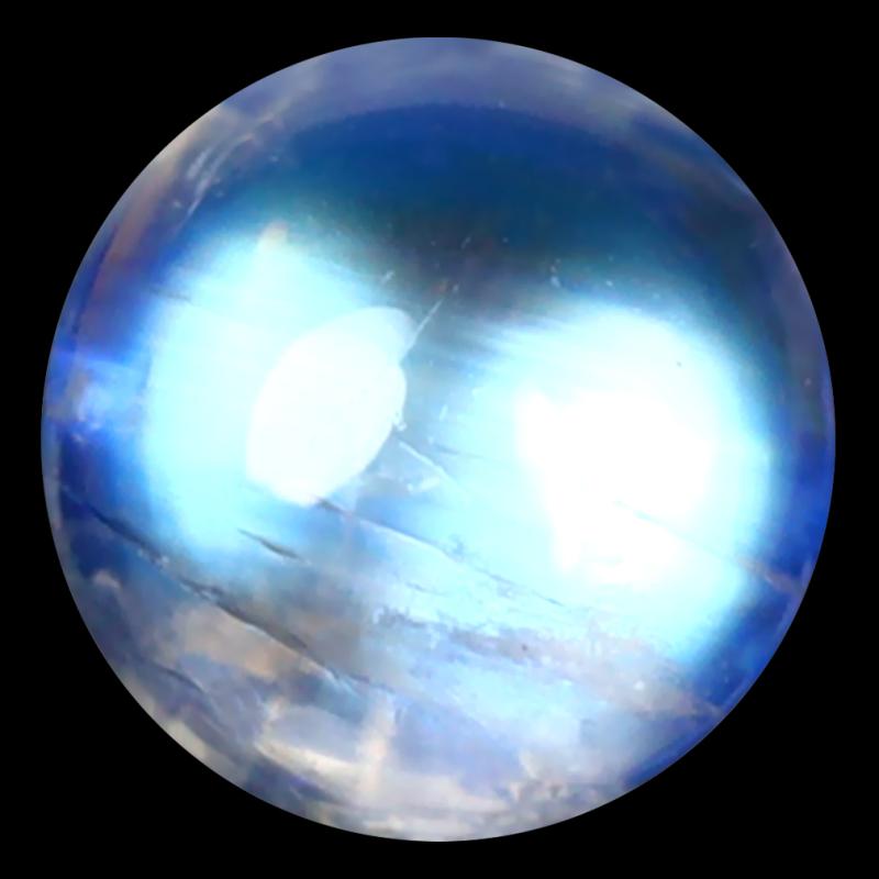 1.38 ct AAA Lovely Round Cabochon Shape (7 x 7 mm) Rainbow Blue Moonstone Natural Gemstone