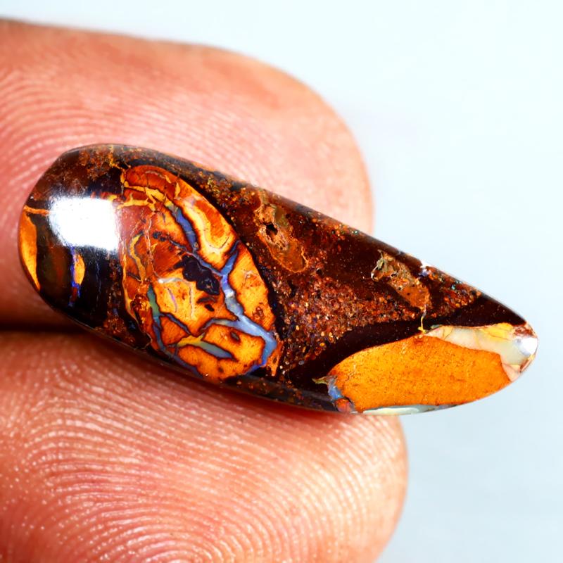 12.44 ct Romantic Fancy Shape (25 x 10 mm) Multi Color Australian Koroit Boulder Opal Natural Loose Gemstone