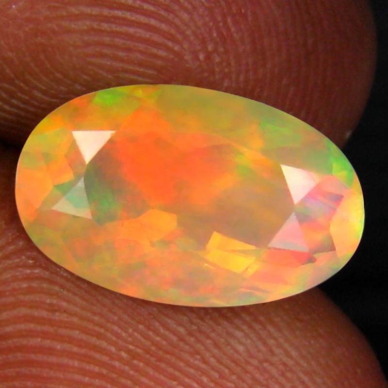 2.20 ct Resplendent Oval (12 x 8 mm) Un-Heated Ethiopia Rainbow Opal Loose Gemstone