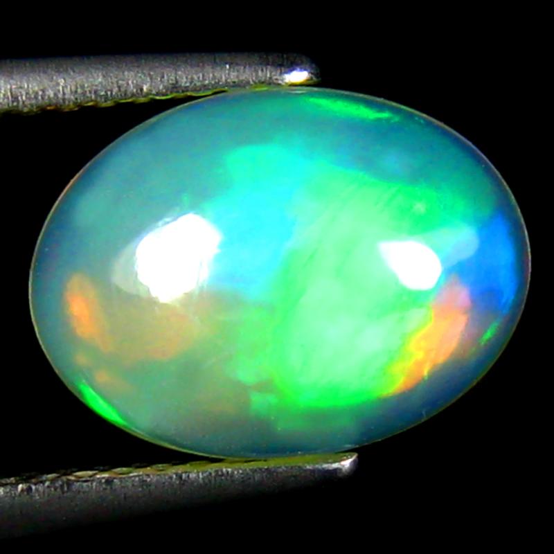 2.06 ct Splendid Oval Cabochon Cut (11 x 8 mm) Ethiopia Play of Colors Rainbow Opal Natural Gemstone