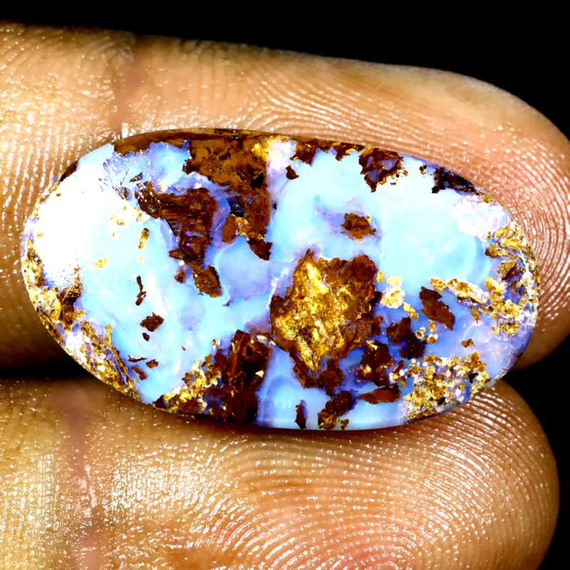 11.35 ct Very good Fancy Shape (25 x 14 mm) Multi Color Australian Koroit Boulder Opal Natural Loose Gemstone