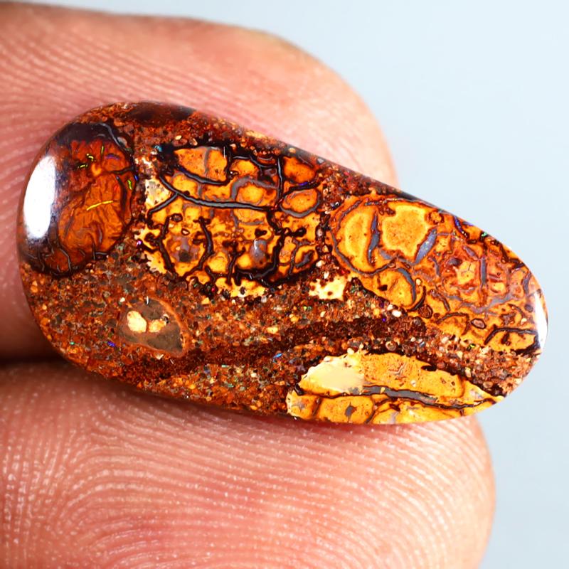 7.80 ct Tremendous Fancy Shape (22 x 12 mm) Multi Color Australian Koroit Boulder Opal Natural Loose Gemstone