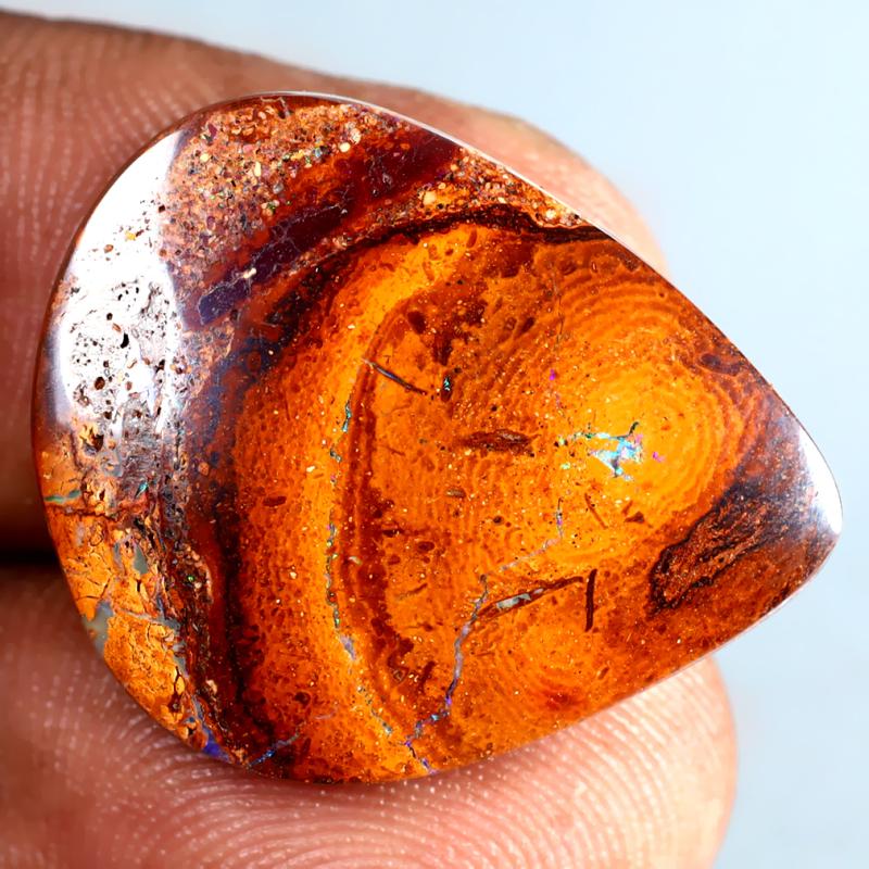 12.53 ct Super-Excellent Fancy Shape (24 x 20 mm) Multi Color Australian Koroit Boulder Opal Natural Loose Gemstone