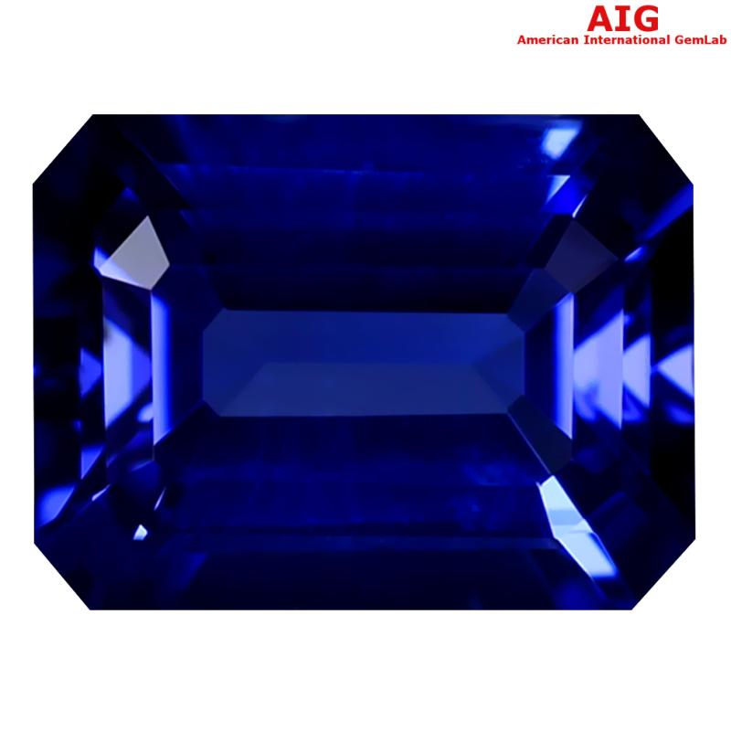 2.03 ct AIG CERTIFIED AAAA GRADE SUPREME OCTAGON CUT (9 X 7 MM) D'BLOCK TANZANITE GEMSTONE