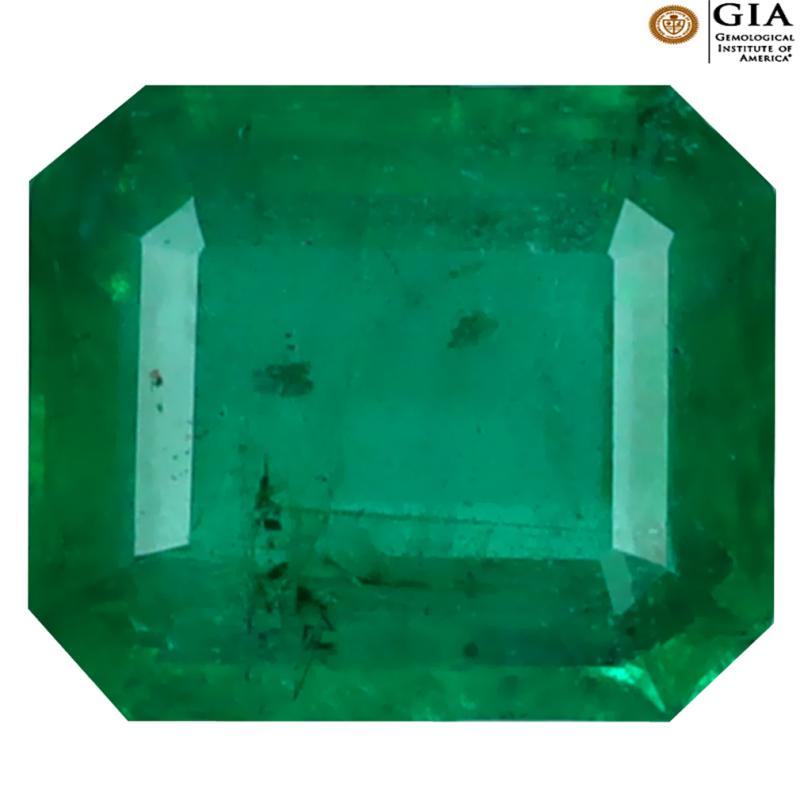 GIA CERTIFIED 2.43 ct PHENOMENAL OCTAGON CUT (9 X 7 MM) COLOMBIA EMERALD LOOSE STONE