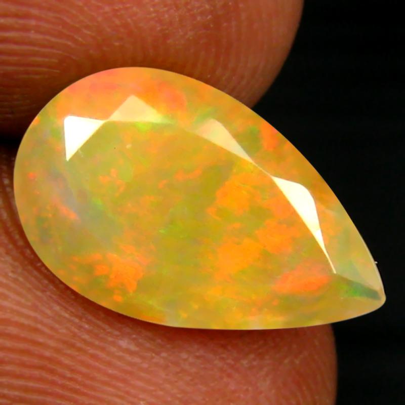 2.70 ct Mind-Boggling Pear (15 x 9 mm) Un-Heated Ethiopia Rainbow Opal Loose Gemstone