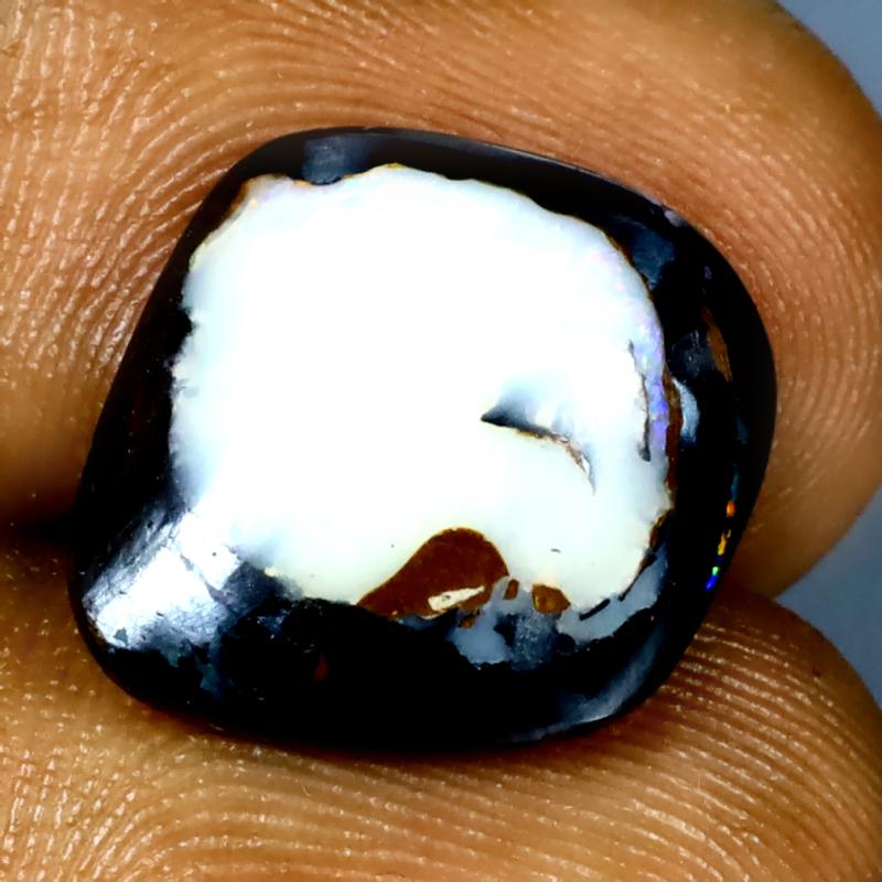 9.12 ct Magnificent fire Fancy Shape (16 x 13 mm) Multi Color Australian Koroit Boulder Opal Natural Loose Gemstone