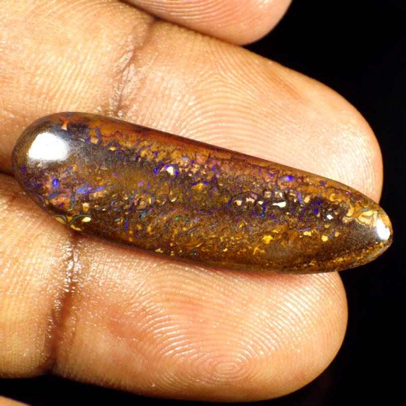 9.55 ct Terrific Fancy Shape (31 x 10 mm) Multi Color Australian Koroit Boulder Opal Natural Loose Gemstone