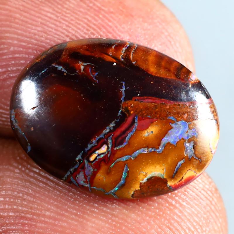 5.72 ct Incomparable Fancy Shape (16 x 12 mm) Multi Color Australian Koroit Boulder Opal Natural Loose Gemstone