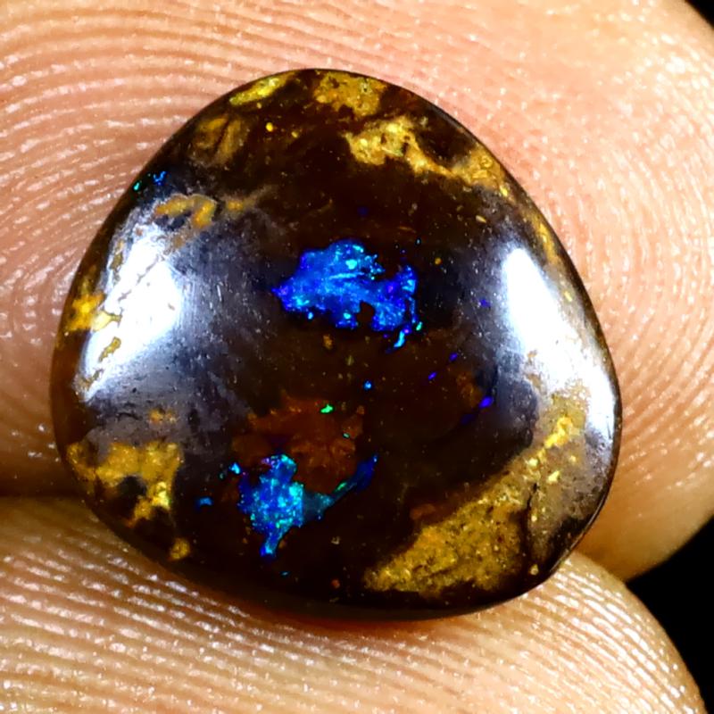 3.64 ct Charming Fancy Shape (11 x 11 mm) Multi Color Australian Koroit Boulder Opal Natural Loose Gemstone