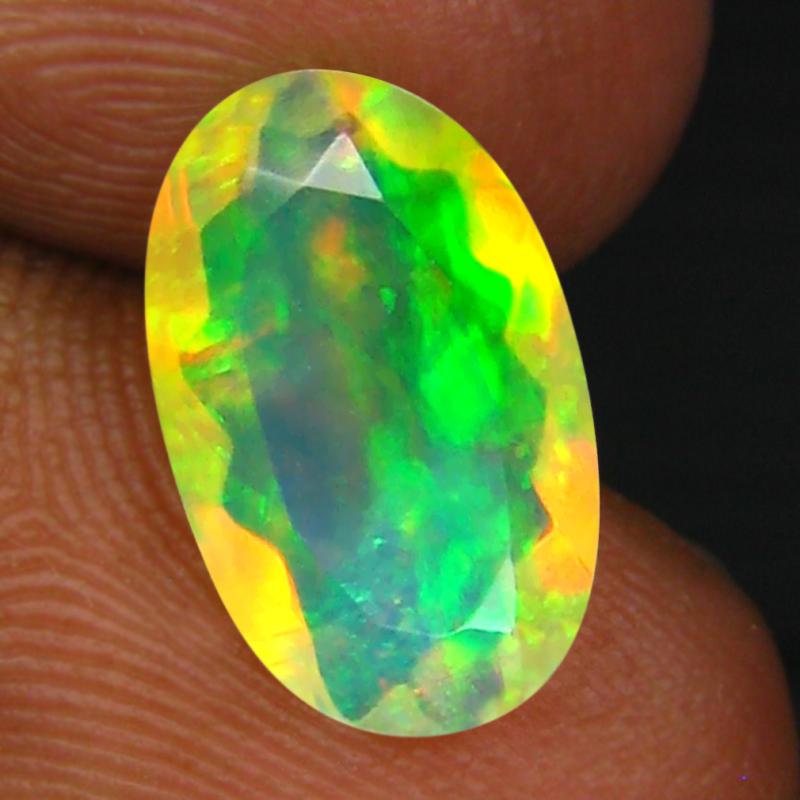1.81 ct Lovely Oval (12 x 8 mm) Un-Heated Ethiopia Rainbow Opal Loose Gemstone