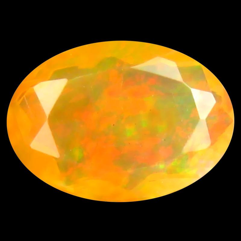 1.08 ct Fabulous Oval (10 x 7 mm) Un-Heated Ethiopia Rainbow Opal Loose Gemstone