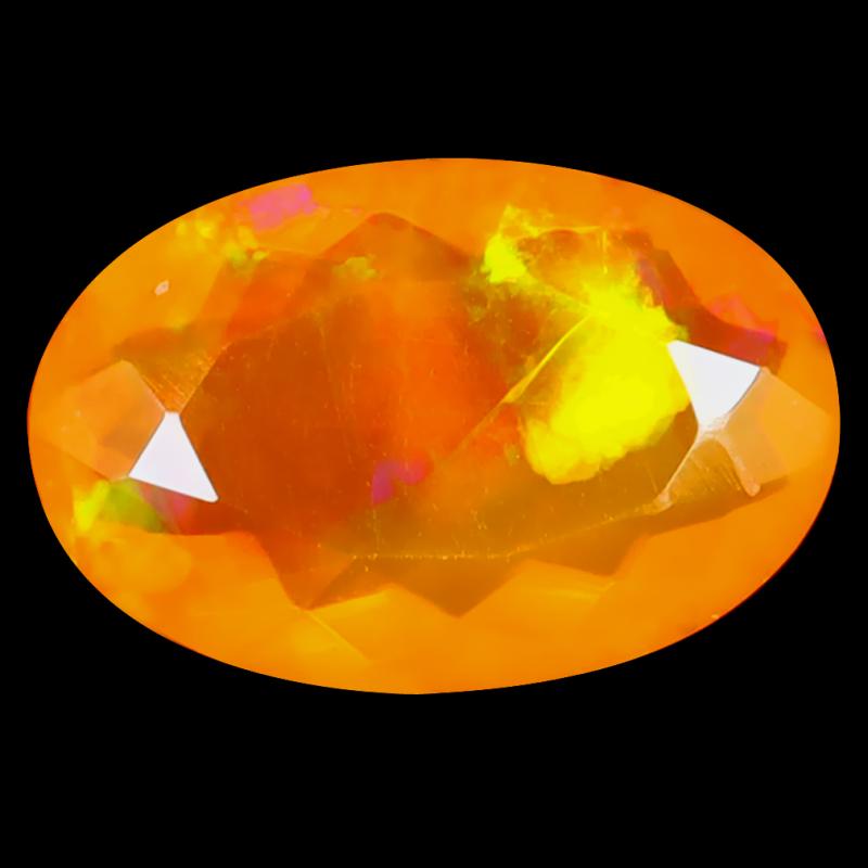 2.49 ct Eye-popping Oval Cut (13 x 9 mm) Heated Natural Orange Fire Opal Loose Gemstone