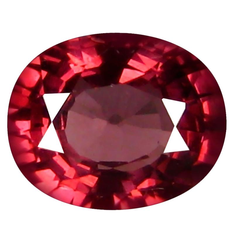 1.09 ct AAA+ Resplendent Oval Shape (7 x 6 mm) Pinkish Red Rhodolite Garnet Natural Gemstone