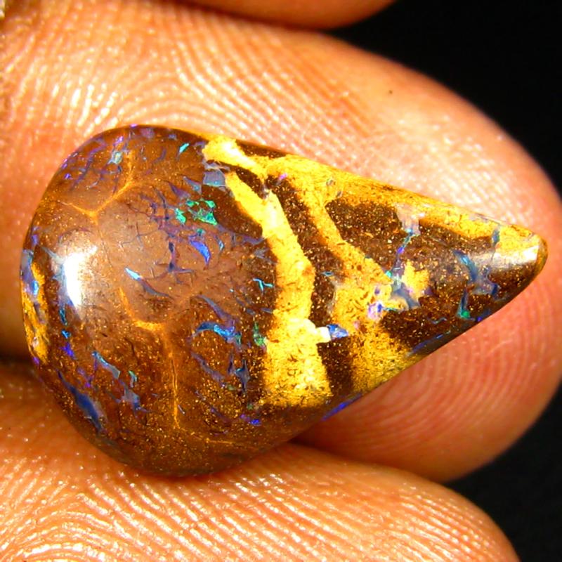 5.39 ct Gorgeous Fancy Shape Australia Rare Metallic Boulder Opal Natural Gemstone