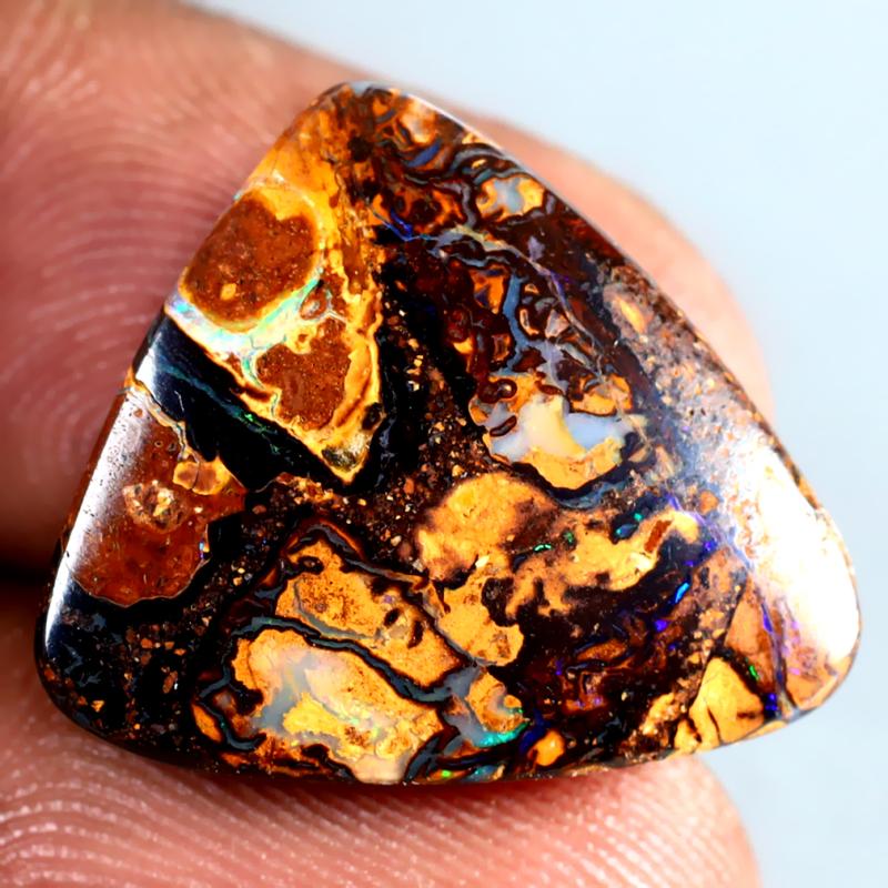 9.41 ct Shimmering Fancy Shape (20 x 17 mm) Multi Color Australian Koroit Boulder Opal Natural Loose Gemstone
