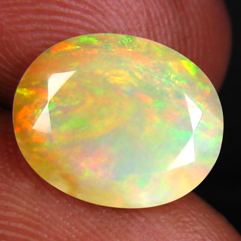 2.21 ct Wonderful Oval (11 x 9 mm) Un-Heated Ethiopia Rainbow Opal Loose Gemstone