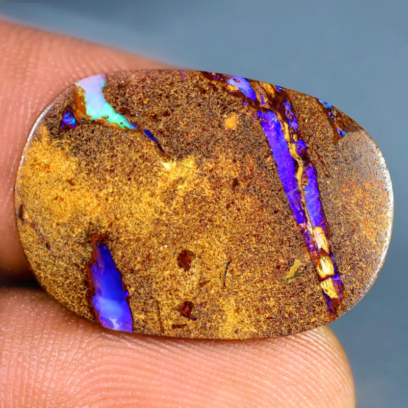 5.82 ct Dazzling Fancy Shape (23 x 16 mm) Multi Color Australian Koroit Boulder Opal Natural Loose Gemstone