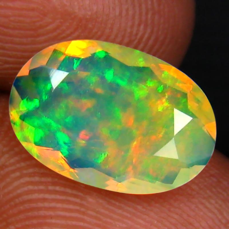 1.92 ct Fair Oval (12 x 8 mm) Un-Heated Ethiopia Rainbow Opal Loose Gemstone