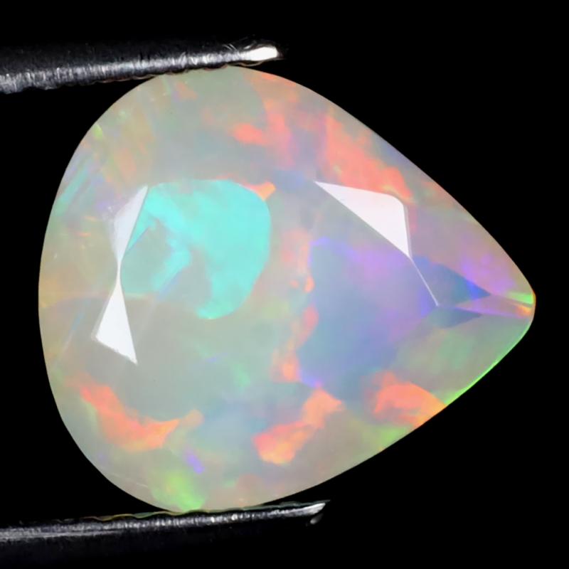 2.48 ct Charming Pear (12 x 10 mm) Un-Heated Ethiopia Rainbow Opal Loose Gemstone