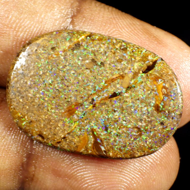 12.47 ct Five-star Fancy Shape (26 x 18 mm) Multi Color Australian Koroit Boulder Opal Natural Loose Gemstone