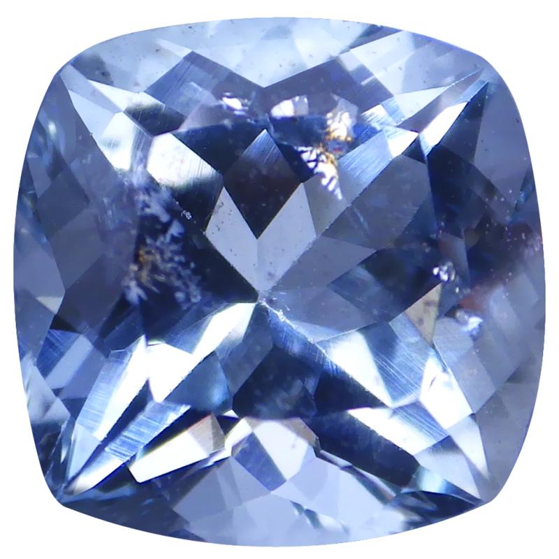 2.13 ct Incomparable Cushion Cut (8 x 8 mm) Unheated / Untreated Sky Blue Aquamarine Natural Gemstone