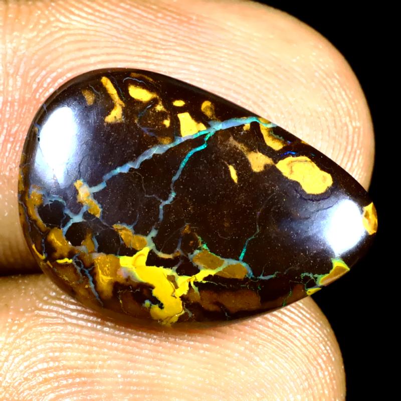 9.38 ct Terrific Fancy Shape (19 x 13 mm) Multi Color Australian Koroit Boulder Opal Natural Loose Gemstone