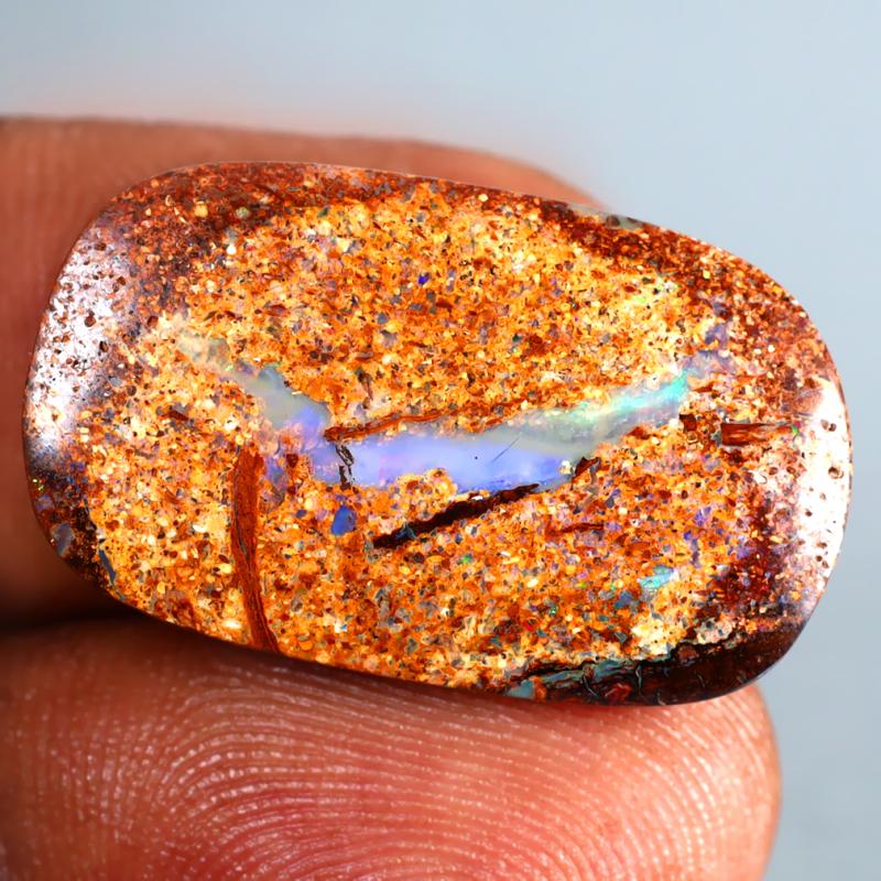 10.45 ct Beautiful Fancy Shape (25 x 15 mm) Multi Color Australian Koroit Boulder Opal Natural Loose Gemstone