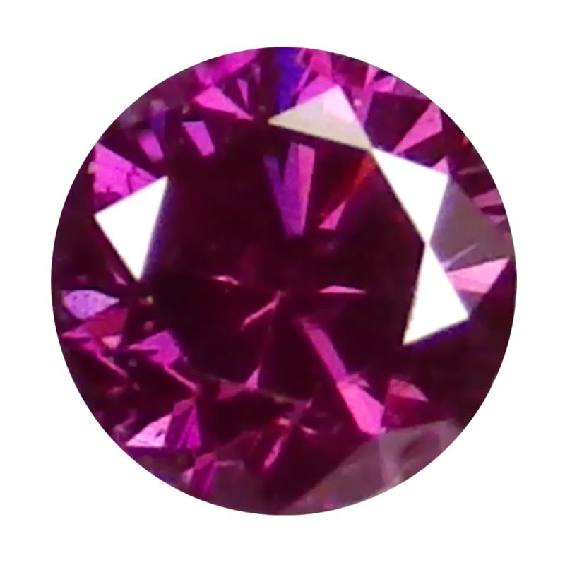 0.04 ct Topnotch Round Cut (2 x 2 mm) SI Clarity Purplish Pink Diamond Loose Stone