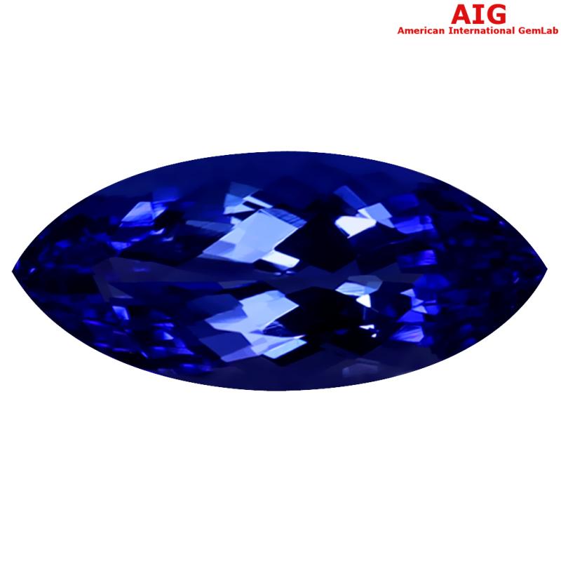 3.56 ct AIG CERTIFIED AAAA+ GRADE DAZZLING MARQUISE CUT (15 X 7 MM) D'BLOCK TANZANITE GEMSTONE