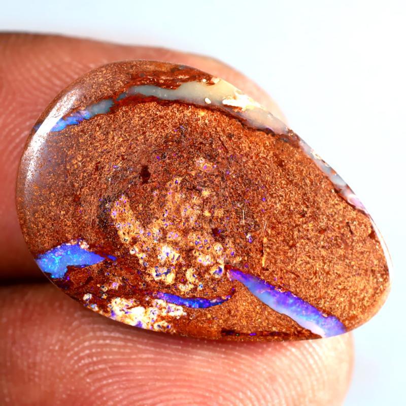 10.18 ct Fantastic Fancy Shape (25 x 17 mm) Multi Color Australian Koroit Boulder Opal Natural Loose Gemstone