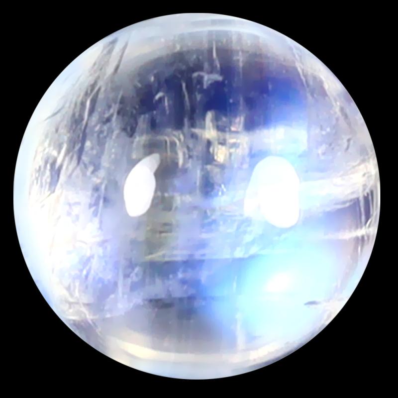 1.77 ct AAA Grand looking Round Cabochon Shape (7 x 7 mm) Rainbow Blue Moonstone Natural Gemstone