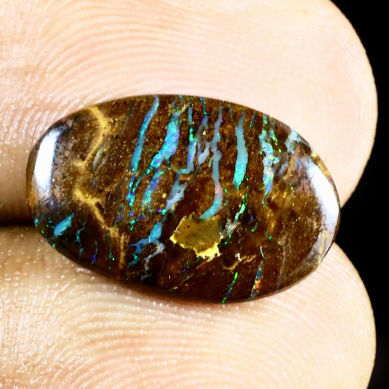 4.40 ct Fabulous Fancy Shape (16 x 10 mm) Multi Color Australian Koroit Boulder Opal Natural Loose Gemstone