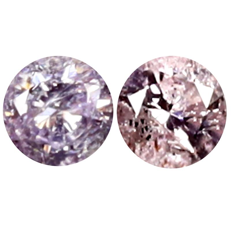 0.12 ct (2pcs) Grand looking MATCHING PAIR Round Shape (3 x 3 mm) Diamond Natural Gemstone