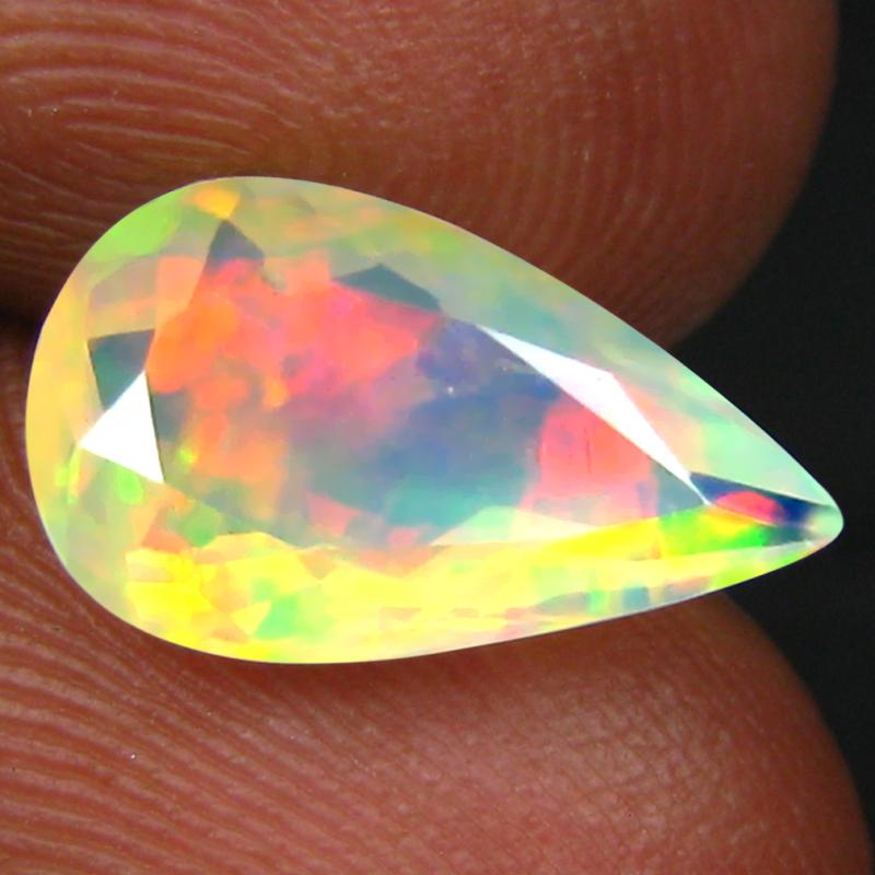 1.65 ct Fabulous Pear (13 x 7 mm) Un-Heated Ethiopia Rainbow Opal Loose Gemstone