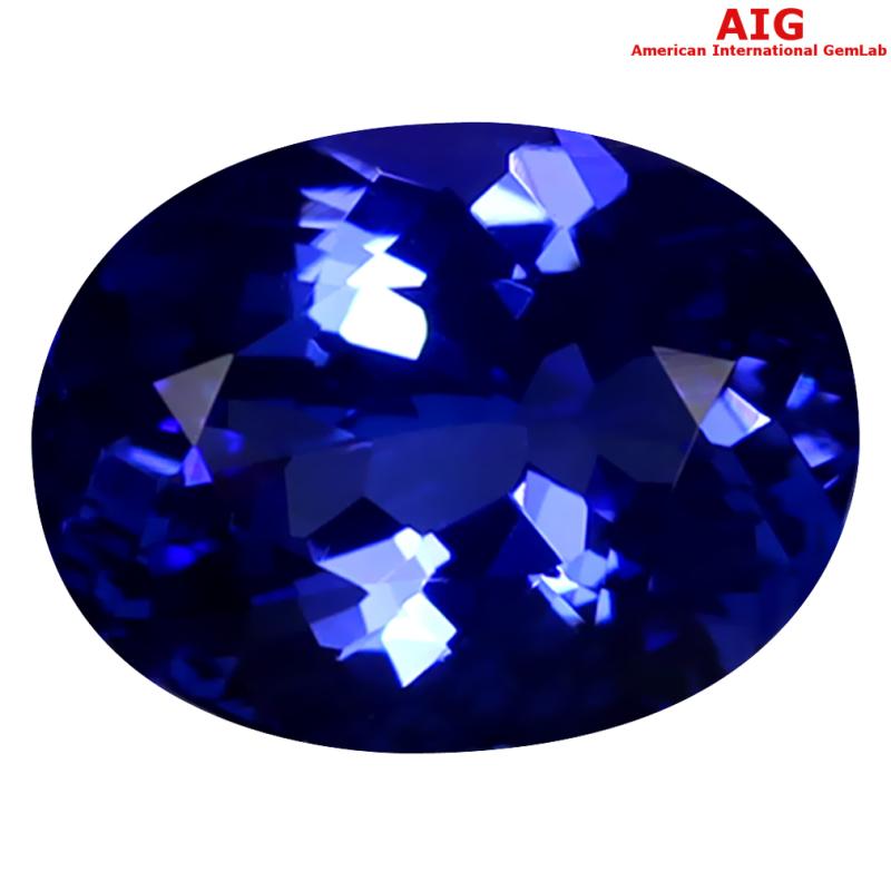 1.71 ct AIG CERTIFIED AAAA GRADE SUPREME OVAL CUT (9 X 7 MM) D'BLOCK TANZANITE GEMSTONE
