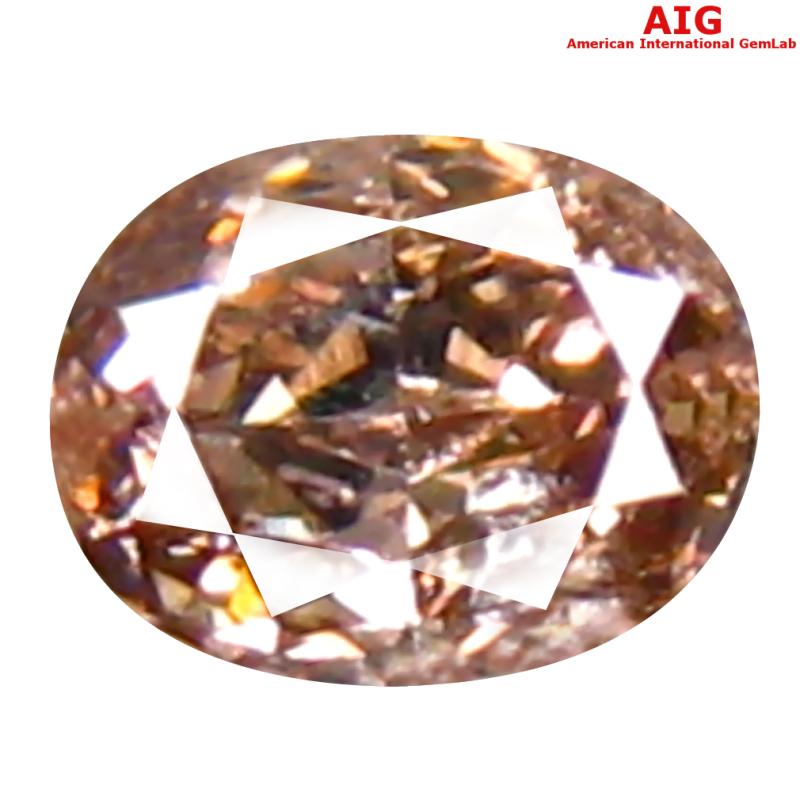 0.14 ct AIG Certified Valuable I1 Clarity Oval Cut (4 x 3 mm) Fancy Brown Diamond Stone